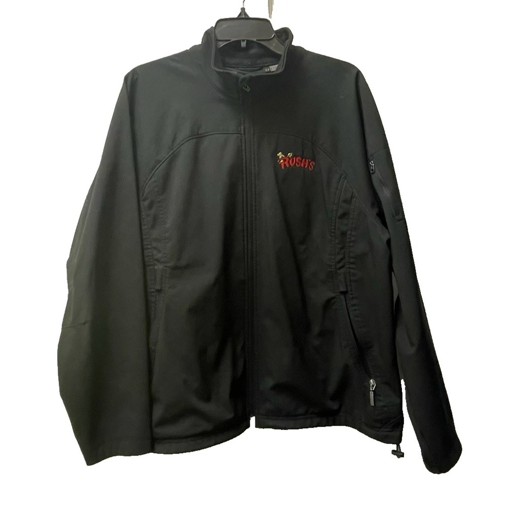 North End Women's XL Full Zip Softshell‎ Jacket Black w/ RUSH'S Embroidered Logo